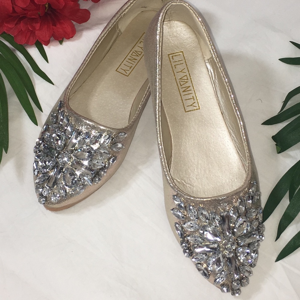Lily Vanity, Crystal Embellished Flats
